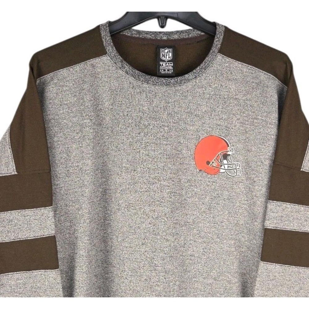 Cleveland Browns Sweatshirt Mens Small Gray Brown NFL Football Team Pullover